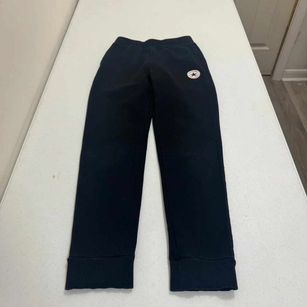 Converse All Star Boys Black Fleece Jogger Sweatpants Size Large L 12-13 Yrs